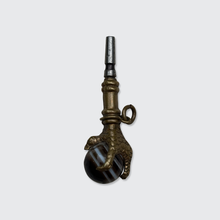 Load image into Gallery viewer, Antique Brass &amp; Agate Claw Watch Key Pendant