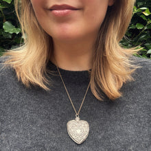 Load image into Gallery viewer, Antique Silver Heart-Shaped Flask Pendant