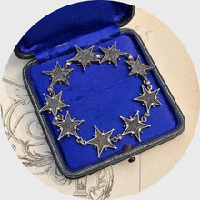 Load image into Gallery viewer, 19th Century Silver Pentacrine Star Fossil Link Bracelet