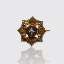 Load image into Gallery viewer, Victorian Gold &amp; Pearl Snowflake Brooch
