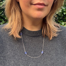 Load image into Gallery viewer, Vintage Platinum Tanzanite &amp; Diamond Station Necklace