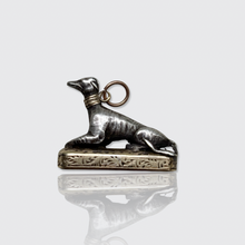 Load image into Gallery viewer, Antique SIlver, Gold &amp; Agate Whippet Dog Pendant