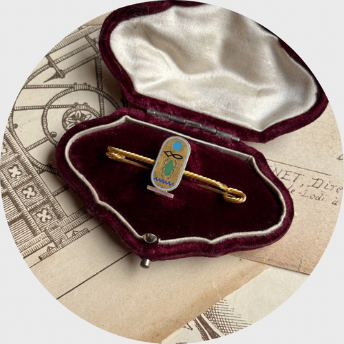 Egyptian Revival Cartouche Bar Brooch
