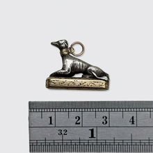 Load image into Gallery viewer, Antique SIlver, Gold &amp; Agate Whippet Dog Pendant