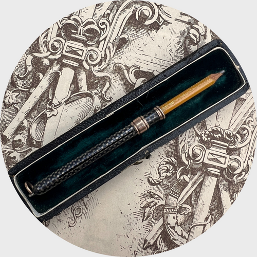 Silver Niello Propeller Pencil Pendant