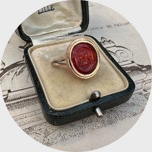 Load image into Gallery viewer, Georgian Paste Greek Mask Intaglio Ring