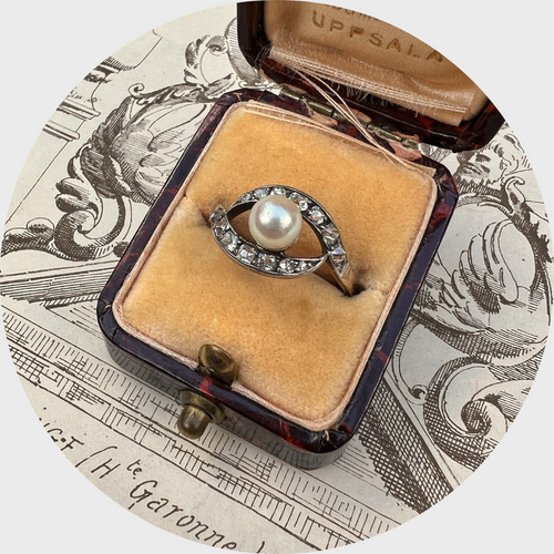 Belle Epoque Diamond & Pearl Eye Ring