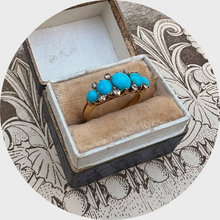 Load image into Gallery viewer, Turquoise &amp; Rose-Cut Diamond Ring