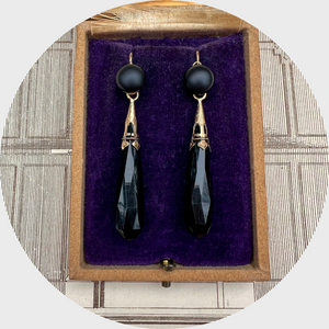 Georgian Jet & Onyx Day to Night Earrings