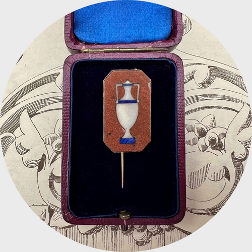 Victorian Goldstone Amphora Brooch by Domenico Bussolin