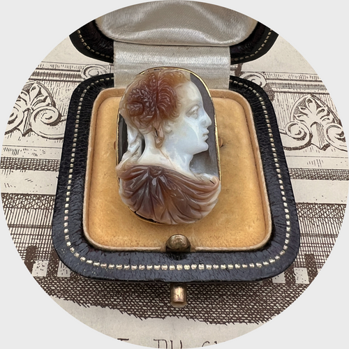 Georgian Hardstone Lady Cameo Ring