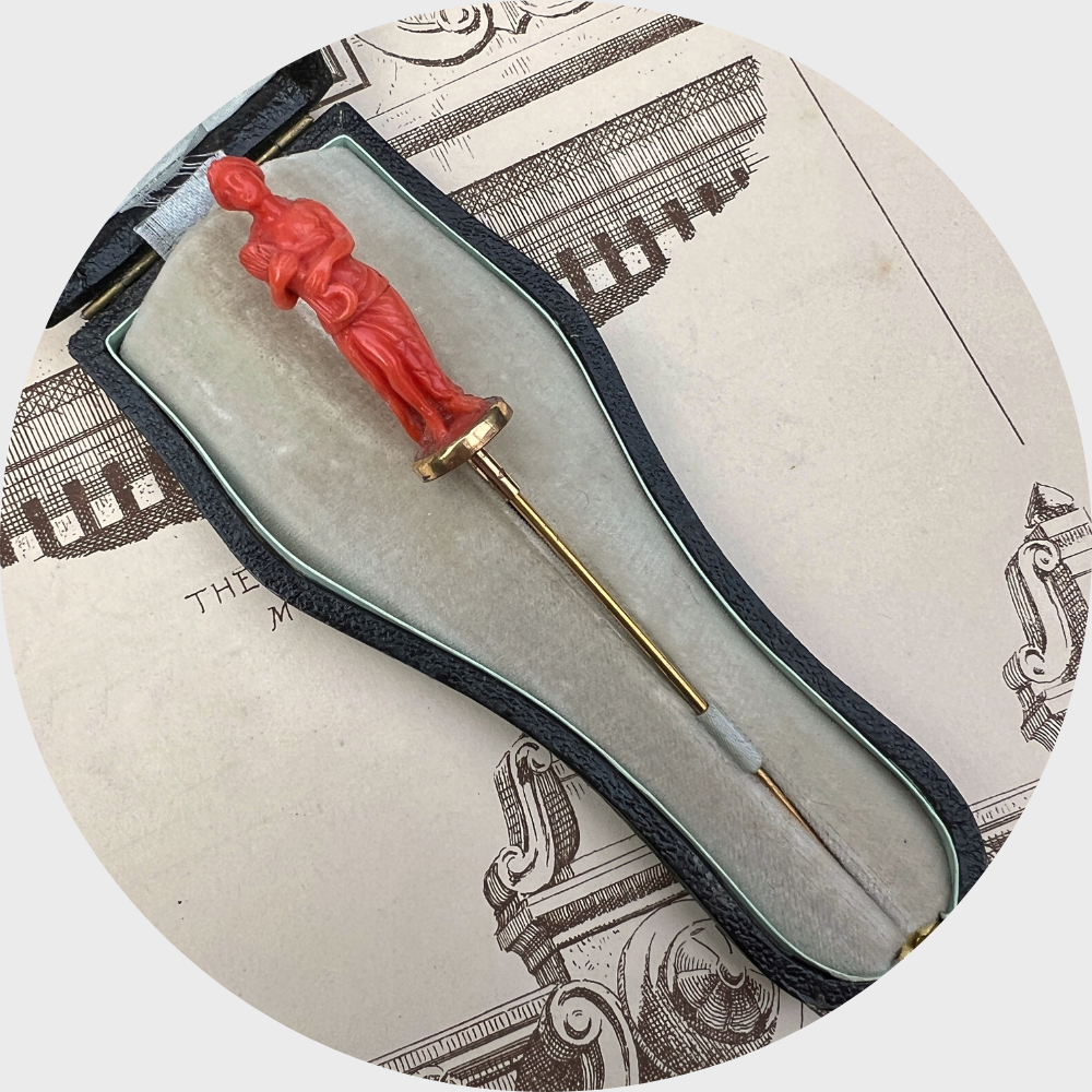 Sculptural Coral Demeter Stickpin