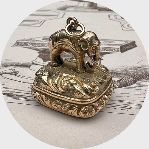 Victorian Elephant Watch Fob Pendant
