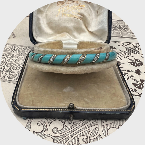 Belle Epoque Enamel and Diamond Bracelet