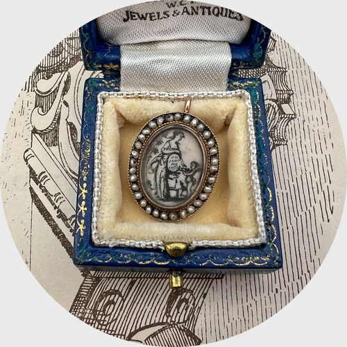 Georgian Miniature Painting Pendant