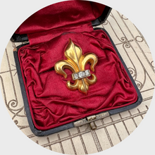 Load image into Gallery viewer, Old Mine-Cut Diamond Fleur de Lis Brooch