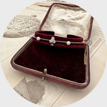 Load image into Gallery viewer, Pearl &amp; Diamond Clover Bangle Bracelet by Carl Bacher