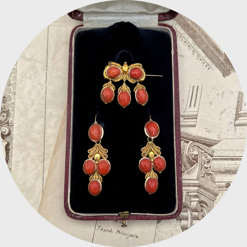 Georgian Coral Fede Demi Parure