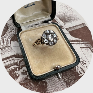 Georgian Rose-Cut Diamond Cluster Ring