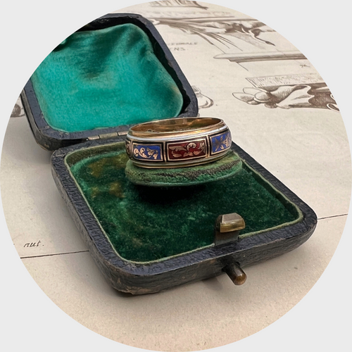 Georgian Enamel Locket Ring