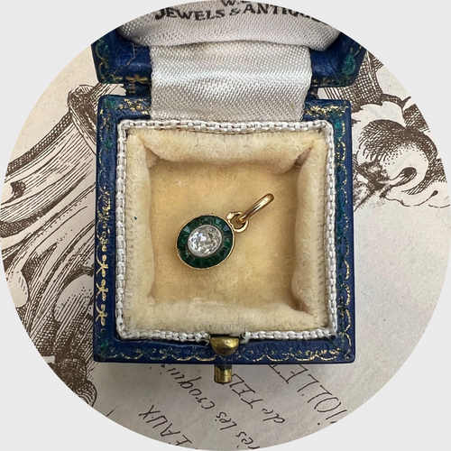 Diamond & Emerald Cluster Pendant