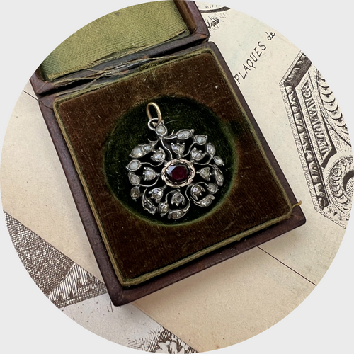 Georgian Rose-Cut Diamond Flower Pendant