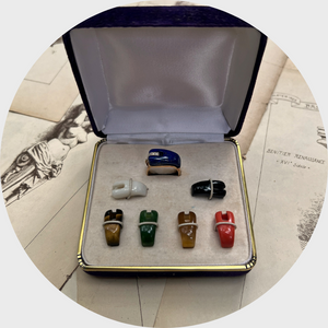 Vintage Ring with Interchangeable Gemstone Panels