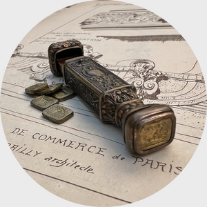 Victorian Wax Seal Travel Etui with Six Seals