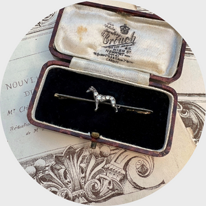 Victorian Diamond Dog Bar Brooch