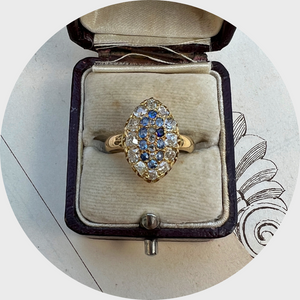Edwardian Sapphire & Diamond Marquise Ring