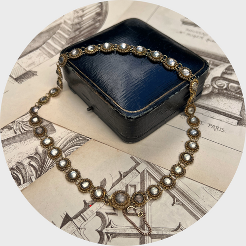 Victorian Dutch Paste Riviere Necklace or 'Bootjescollier'