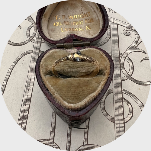 Georgian Rose-Cut Diamond Ouroboros Snake Ring