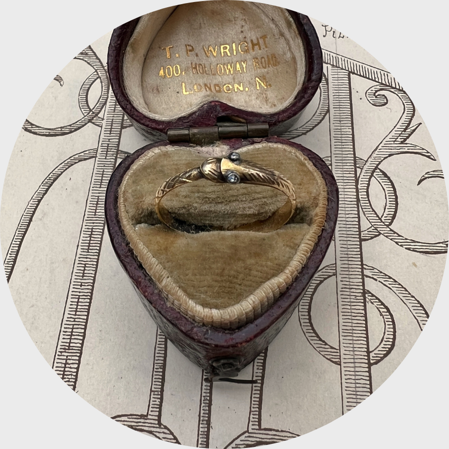 Georgian Rose-Cut Diamond Ouroboros Snake Ring