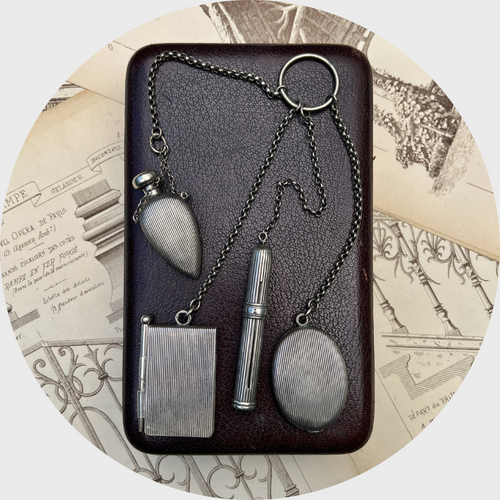 Victorian Silver Chatelaine with Accessories