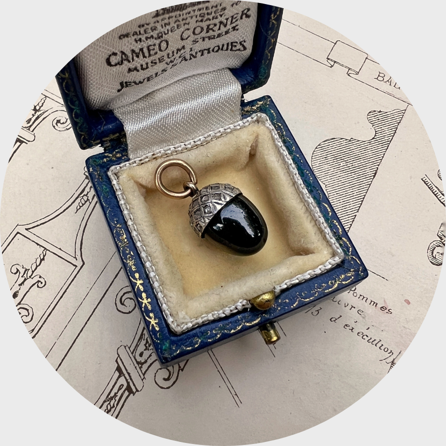 Victorian Garnet & Rose-Cut Diamond Acorn Pendant
