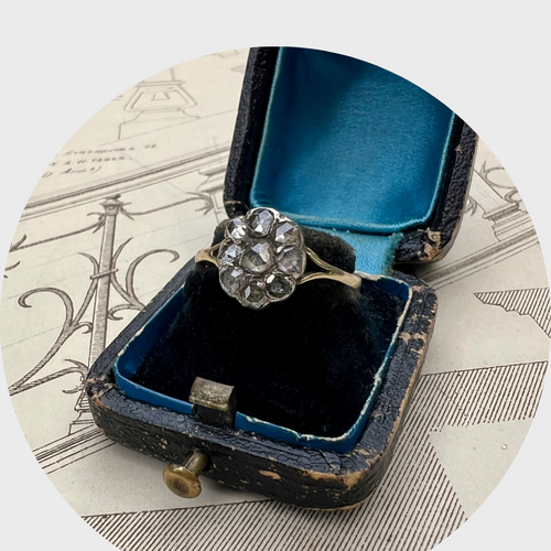 Victorian Rose-Cut Diamond Flower Ring