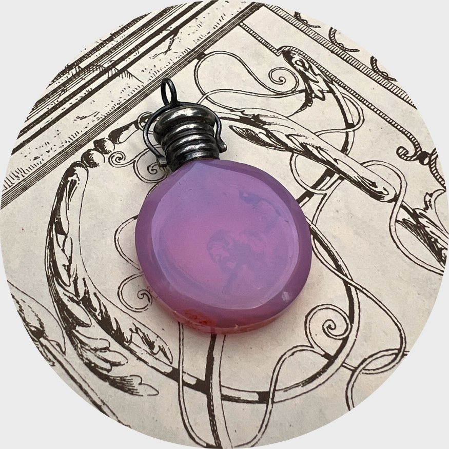 Antique Pink Opaline Glass Perfume Bottle