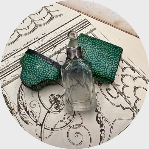 Antique Perfume Bottle in Shagreen Case