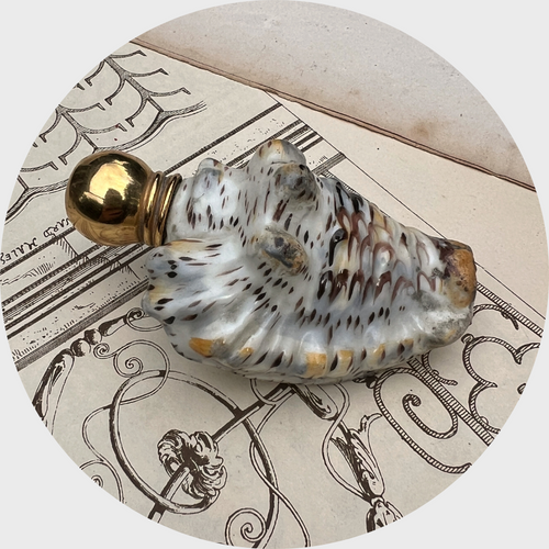 Antique Porcelain Shell-Shaped Perfume Bottle