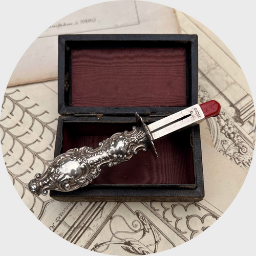 Antique Sterling Silver Sealing Wax Holder