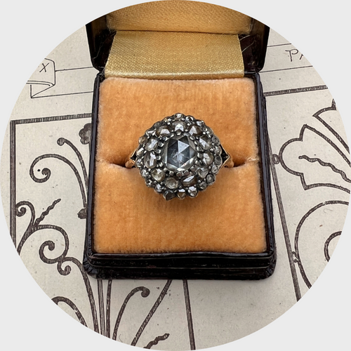 Rose-Cut Diamond Halo Ring