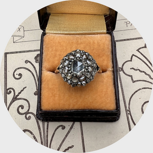 Rose-Cut Diamond Halo Ring