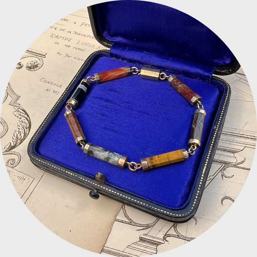 Victorian Agate Link Bracelet