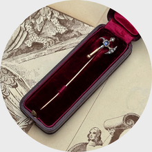 Load image into Gallery viewer, Antique Sapphire &amp; Diamond Axe Stickpin