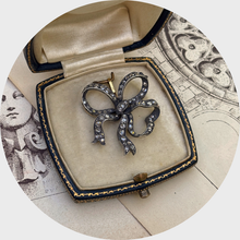 Load image into Gallery viewer, 19th Century Rose-Cut Diamond Bow Pendant