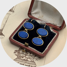 Load image into Gallery viewer, Lapis Lazuli Drop Earrings, Cufflink Conversion