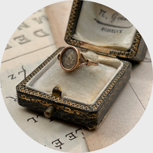 Load image into Gallery viewer, 19th Century Hairwork Forget Me Not Flower Ring