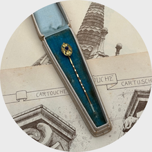 Load image into Gallery viewer, Antique Sapphire Shield Stickpin
