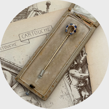 Load image into Gallery viewer, Antique Sapphire &amp; Diamond Horseshoe Stickpin