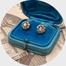 Load image into Gallery viewer, 19th Century Rose-Cut Diamond Cluster Earrings